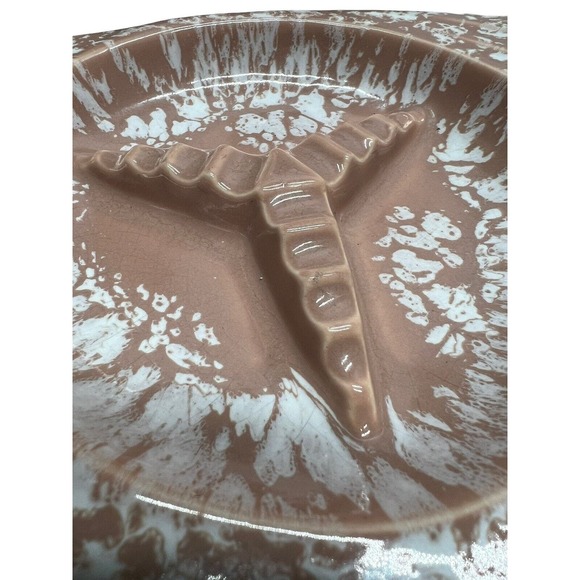 Mid-Century Atomic Ashtray Splatter Speckled Ceramic Triangle Vtg - Picture 5 of 9